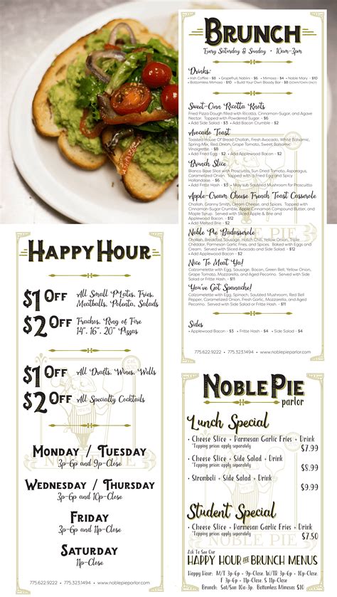 noble pie menu.